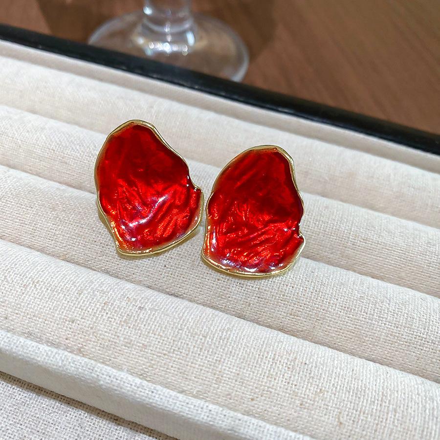 Silver Needle Monet Garden Drip Earrings French Court Style Exquisite Stud Earrings Design Sense Niche Light Luxury Earrings