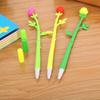 10pcs 0.5mm Creative Stationery Small Fresh Flower Shape Gel Pen Cute Cartoon Rose Office Learning Water-based Signature Pen