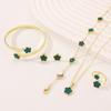 Five-Leaf Clover Jewelry Set: Necklace, Versatile Hand Jewelry & Earrings - 5-Piece Lucky Flower Collection for Women