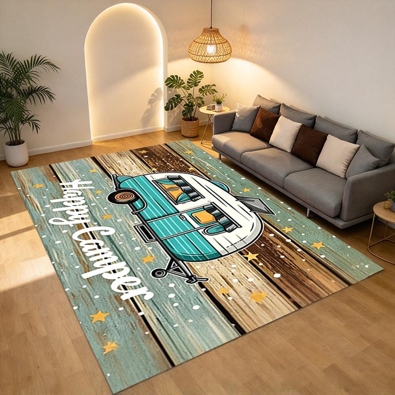 Happy Camper Living Room Nonslip Area Rug Soft Carpet For Bedroom Game Playroom Sofa Office Home Decor Doormat Christmas Gift C926732