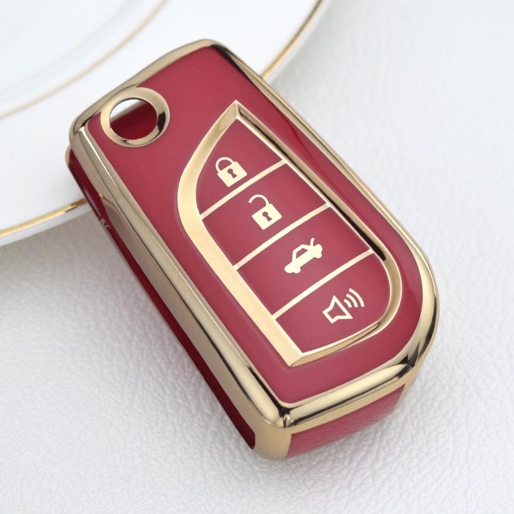 4 Button TPU Car Key Cover Case Shell Set Protector Fob for Toyota Aygo Yaris Highlander Camry RAV4 Key Holder