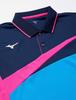 Mizuno Теннисное игровое короткое мягкое платье размера S, маленькая футболка, рукав, влагоотводящее, быстросохнущее, эластичное, теннис, бадминтон, унисекс, 62JA8103, 14, темно-синий,