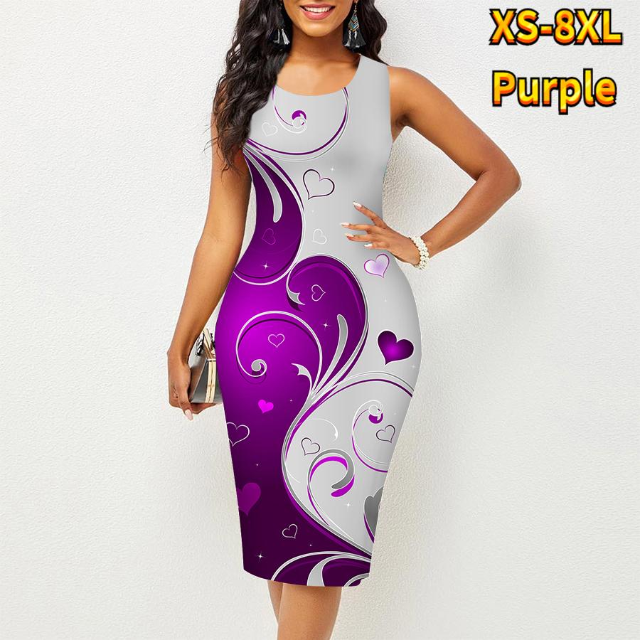 Женское платье Sling Summer Splicing Hearts Together Print Dresses Tight без рукавов Slim Fit Sexy Fashion Top Clothing