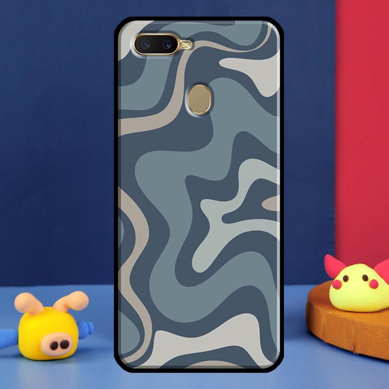 Жидкий вихрь Абстрактный Сине-серый Чехол Для Oppo A98 A78 A58 A15 A16 A17 A5 A9 A91 A52 A72 A76 A96 A74 A94 A54 S A57 A77 Чехол