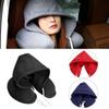 Hoodie U-Shape Airplane Pillow Hooded Travel Pillow Neck Sleeping Cushion Head Rest Neck Pillow