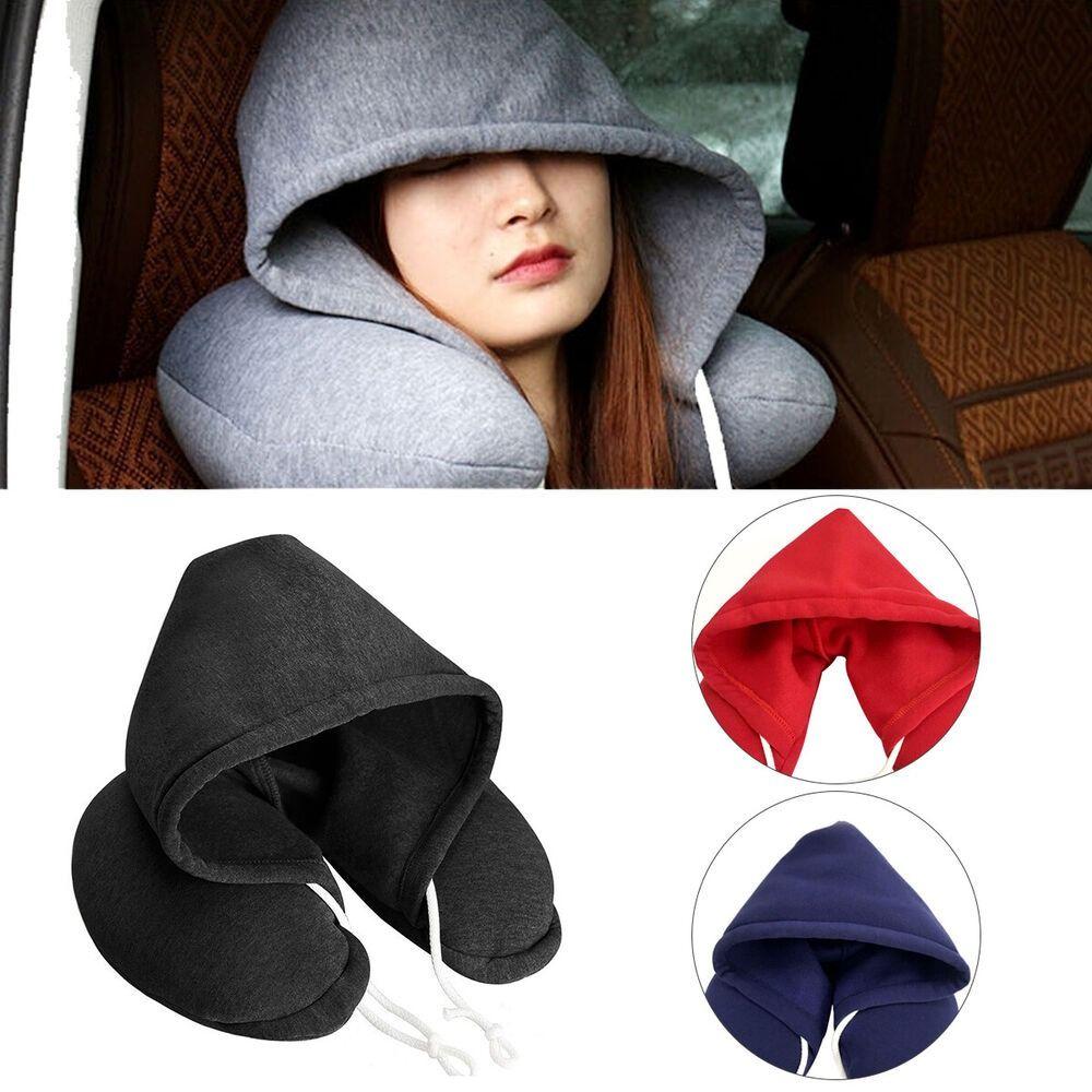 With Hoodie Neck Sleeping Cushion Head Rest Neck Pillow Hooded Travel Pillow Airplane Pillow