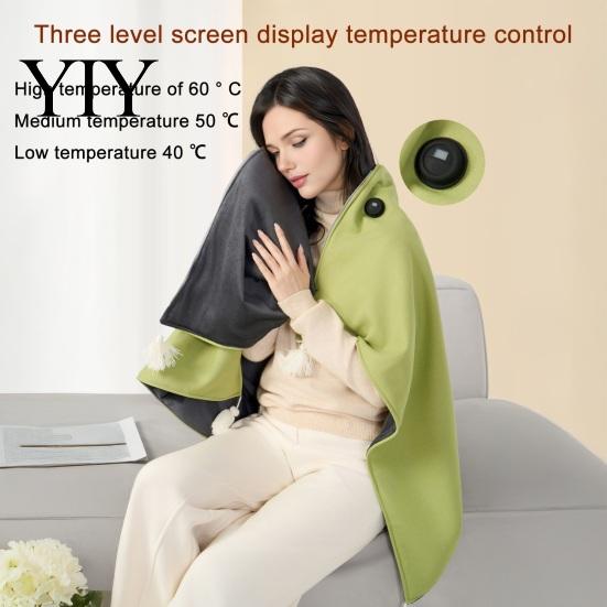 Cordless Electric Blanket USB Heated Shawl, Wearable with 3-Level Adjustable Temperature And Indoor Warming Cape Front Zipper, Hands-Free Warm Poncho