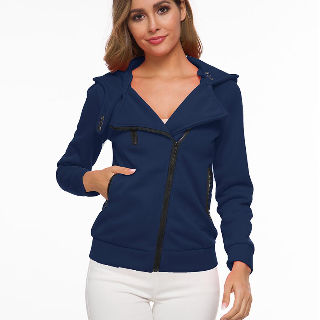 Women's Thermal Long Hoodie Zip Up Jacket Hooded Warm Coat Casual Jackets