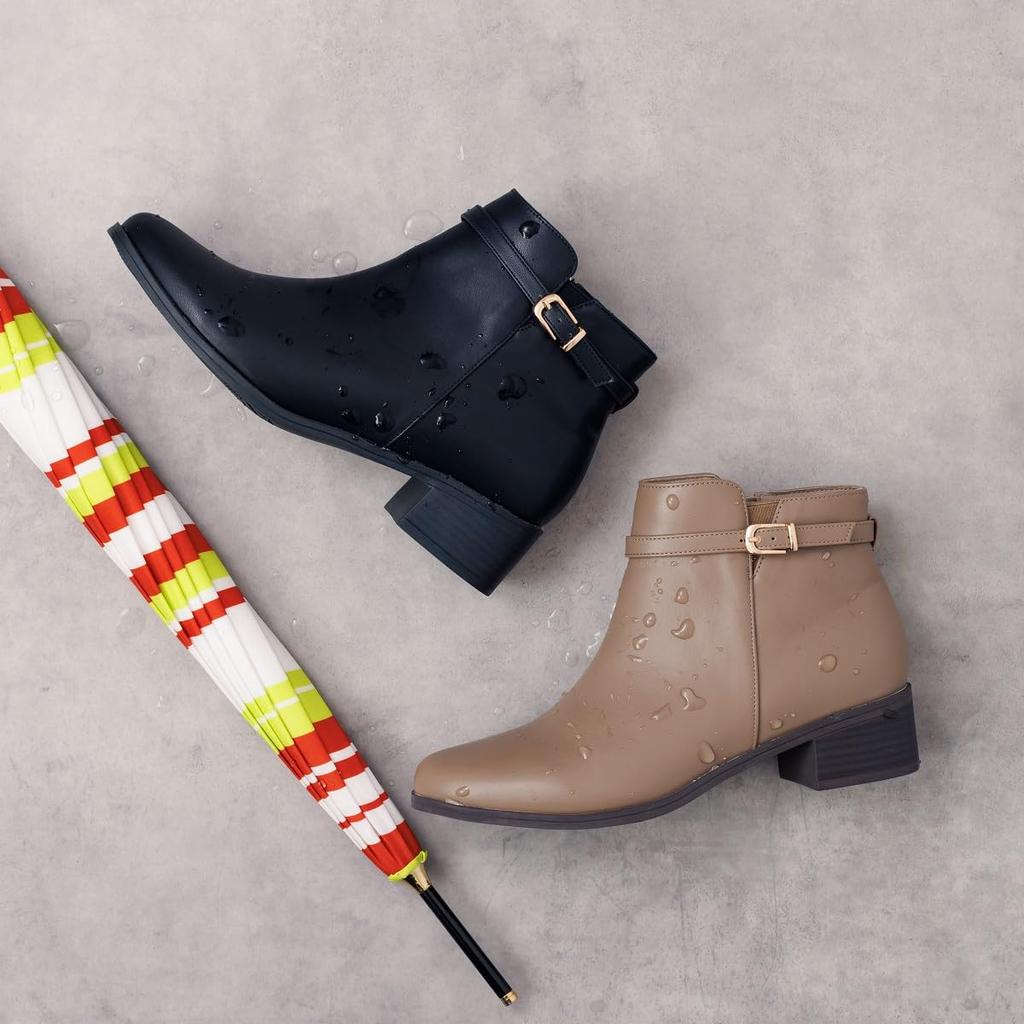 Himiko Rain 235 Water-Resistant Belt-Design Boots/634401/Oak