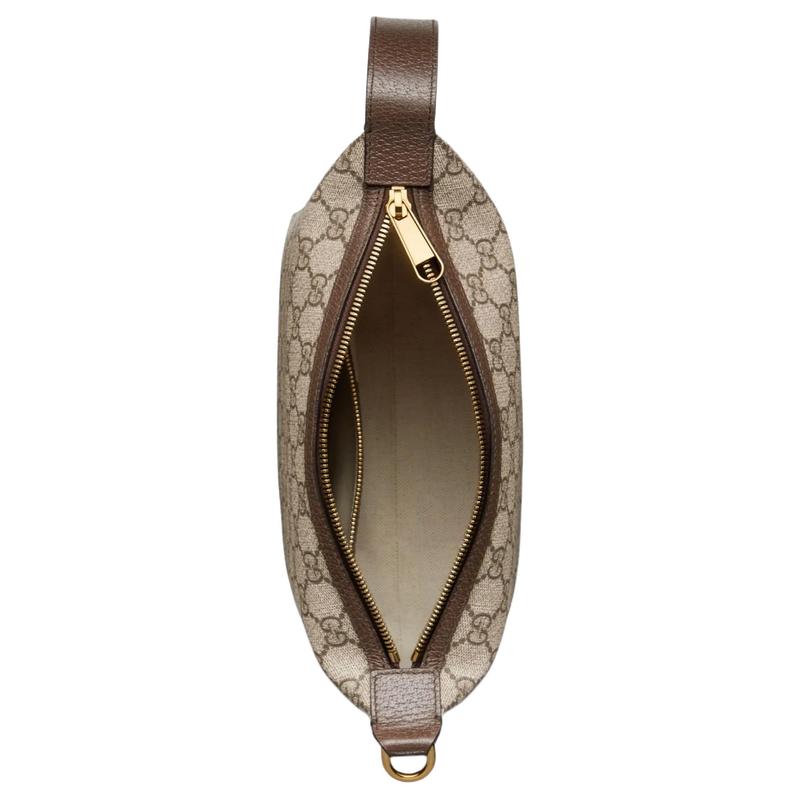 Gucci Ophidia detachable shoulder strap zipper closure Supreme canvas hand shoulder bag women's brown