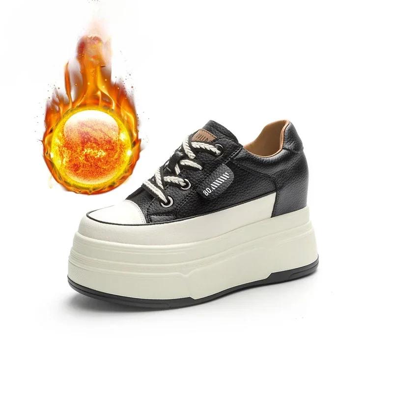 9 см натуральная кожа платформа кроссовки танкетка обувь для женщин дышащие кроссовки осенняя повседневная обувь скрытый каблук zapatillas mujer