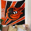Baltimore Orioles Tapestry Wall Hanging, MLB Baseball Team Logo Poster, Sports Wall Decor for Bedroom Living Room Dorm