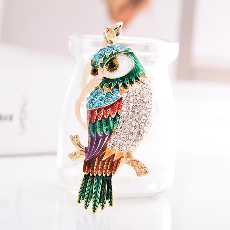 Роскошные креативные брелки с изображением совы, новинка 2024 года, модный брелок с кристаллами и металлическими бриллиантами, женская сумка, очаровательные автомобильные брелоки, аксессуары
