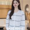 Базовый женский топ Basic House с волнообразным полосатым кружевным вязанием