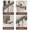 Kitchen Storage Rack Non-perforated Shelves Wall Mounted with Movable Hook Spoon Holder Organizer Kitchen Utensil Accessories
