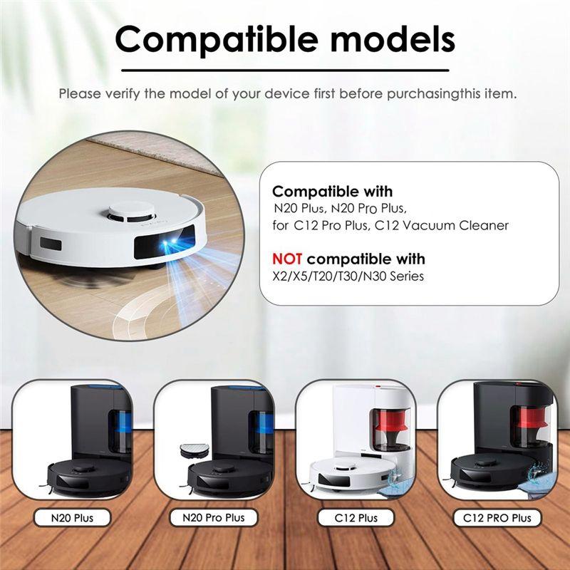ABIY для ECOVACS DEEBOT N20 Pro Plus Комплект аксессуаров для робота-пылесоса: основная щетка, боковые щетки