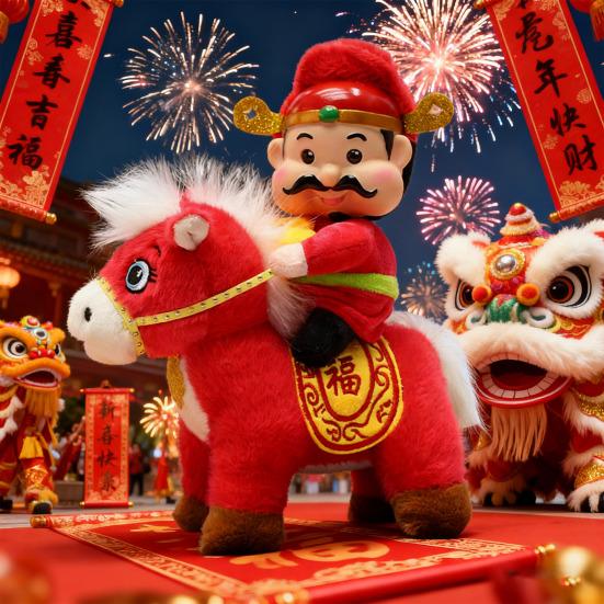 Horse Doll 2026 Year of The Horse Wealth Symbol Talisman for Chinese New Year Decor Zodiac Souvenir Gift