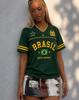 2026 Hot Sale Fashion New Style Summer Brasil Fan Soccer Jersey Oversized Quick Dry Breathable Tee Comfortable Family Kids Tee