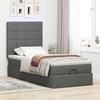 Cadre de lit avec matelas - 80x200 cm - Gris foncé - Rangement sous le lit - Mécanisme de levage hydraulique