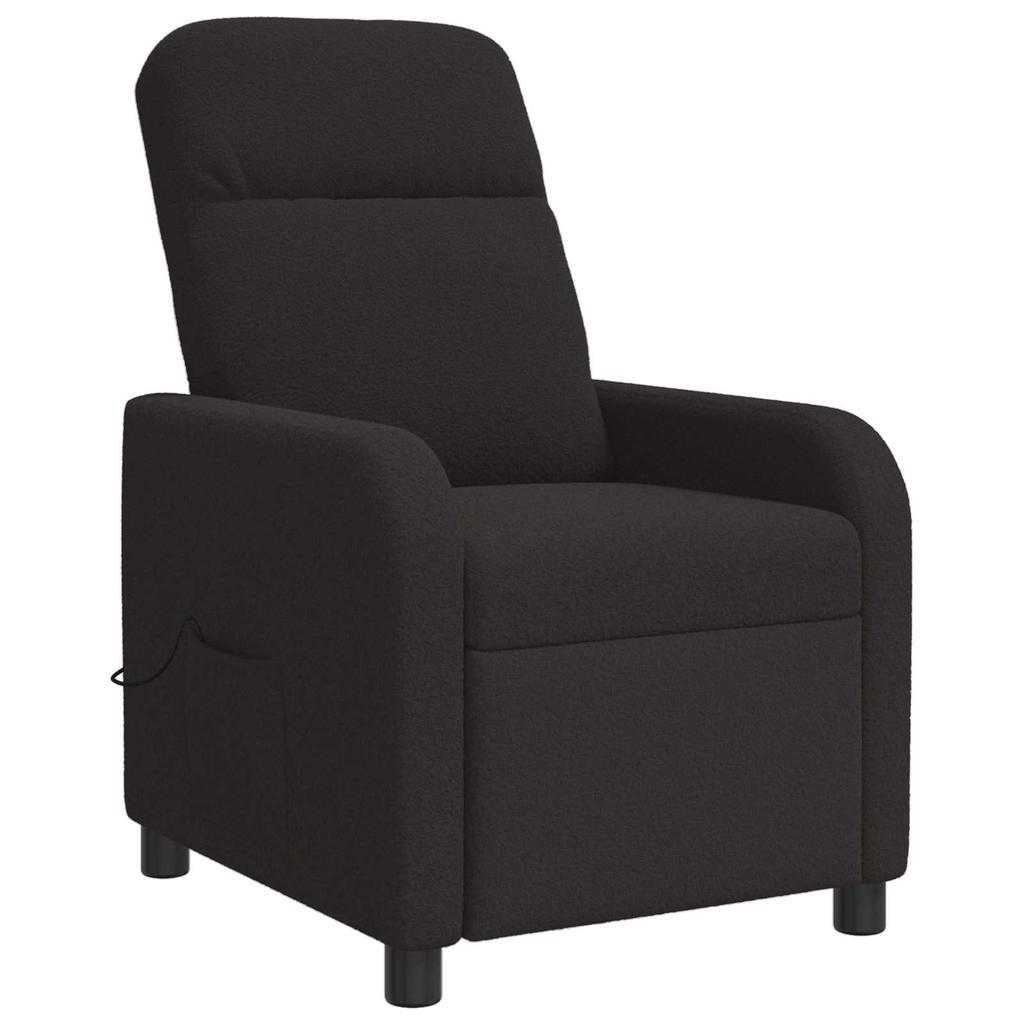 Massage Recliner Chair Black Boucle
