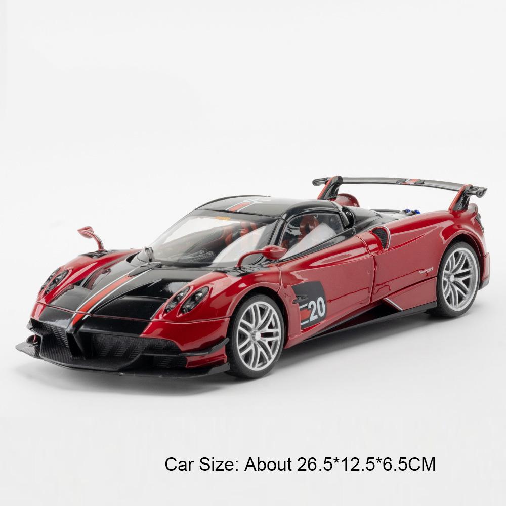 1:18 918 Huayra Sports Car Model Toy Alloy Body Shock Absorption Doors Opened Limited Supercar Models Sound Light Gift for Kids