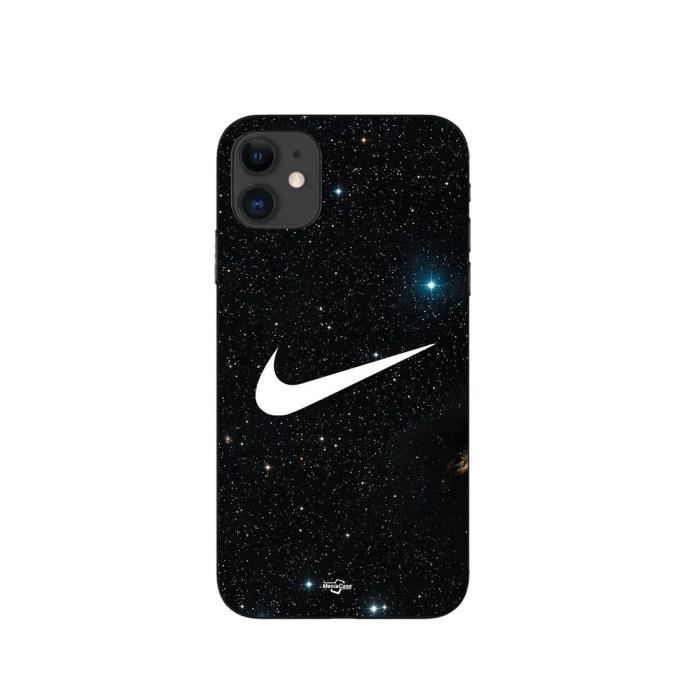 Coque - Nike - Iphone 12 - Galaxie étoilée - Souple - Noir