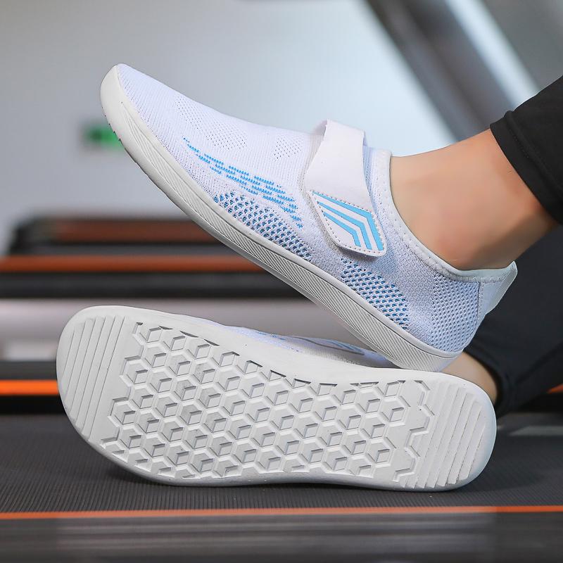 Удобная обувь для ходьбы с широким носком, вязаная, легкая, повседневная, спортивная обувь, мужская, женская, балетки, эластичные, нескользящие, тренировочные кроссовки