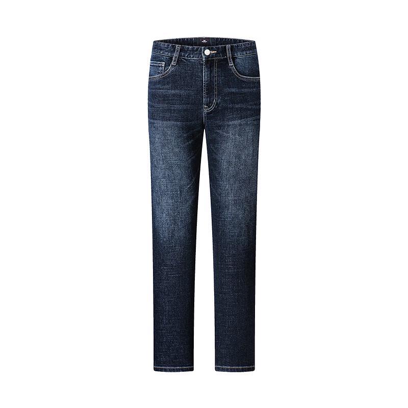 Septwolves Men's High-Stretch Washed Straight-Leg Denim Jeans