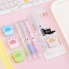 Кавайный набор механических карандашей с лапками кошки и ластиков, мультяшные автоматические карандаши 0,5 мм, школьные принадлежности для детей, канцелярские товары для студентов