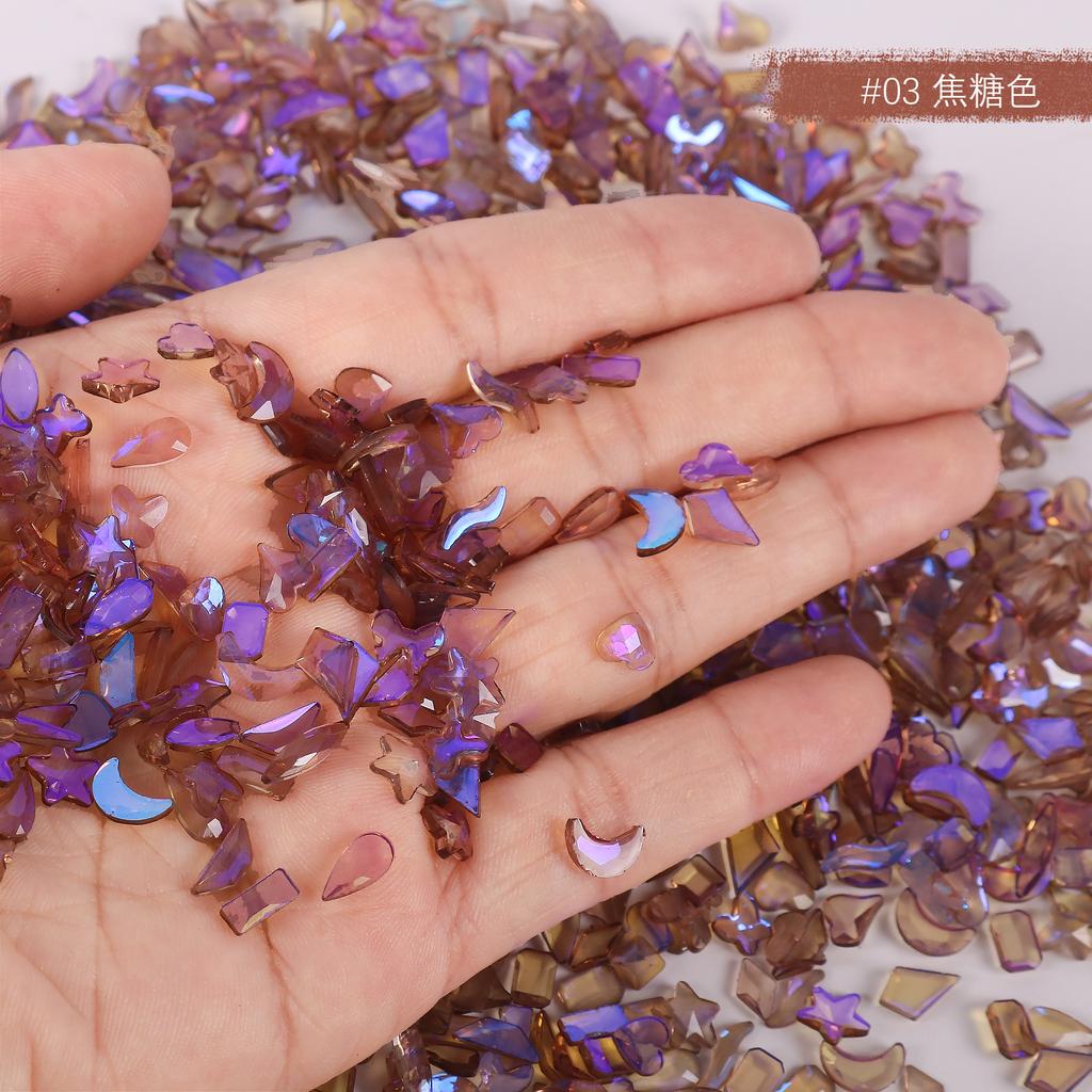 Теплый эльф, тот же смешанный прозрачный бриллиант особой формы Aurora, украшения для дизайна ногтей, бриллиант с плоским дном для дизайна ногтей, стеклянные стразы.