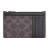 Coach Signature 12 Брендовый Кошелек для карт из покрытого холста и кожи Унисекс Аксессуары Серый Угольный CV764-QBYFT