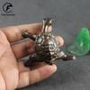 Solid Brass Ball Shape Tortoise Heavy Figurines Miniatures Vintage Metal Copper Animal Turtle Sculpture Tea Pet Table Ornaments