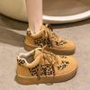 Leopard Platform Flats Women Sport Sneakers Shoes Winter 2025 Trend Travel Runninng Casual Shoes Fad Lace Up Zapatillas Mujer