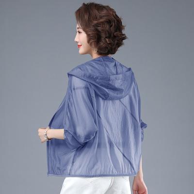 Женская летняя куртка большого размера с капюшоном, легкая, свободная, с солнцезащитным экраном и ветрозащитой