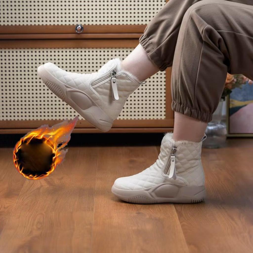 Зимние ботинки, женские зимние ботильоны, женские теплые ботинки на меховой подкладке, утепленная обувь, кроссовки на плоской подошве на молнии, уличные ботильоны