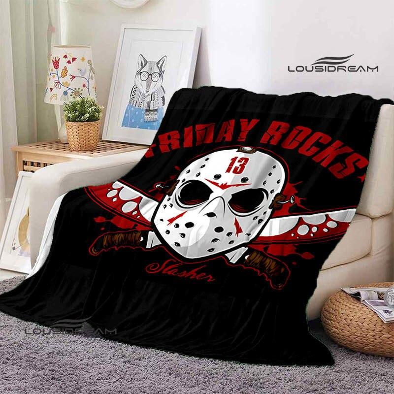 Friday the 13th Jason Print Blanket Fashion Home Decor Flannel Soft Cozy Blanket Home Travel Essential Birthday Gifts