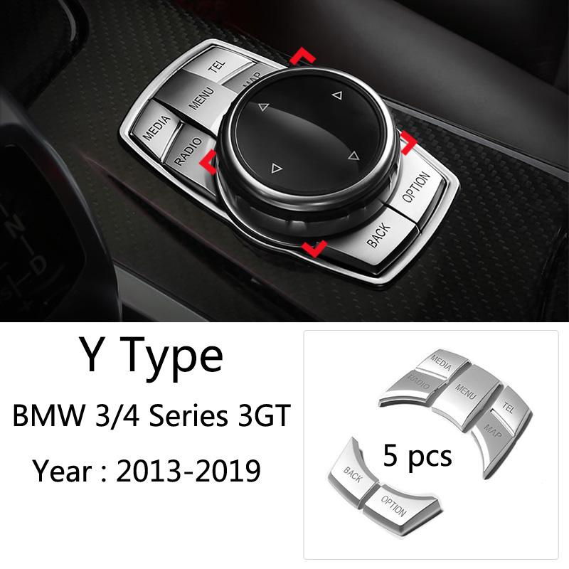 Carbon Fiber Car Styling Interior Gear Shift Knob Cover Multimedia Button Panel Trim Sticker For BMW F30 F32 F34 F36 Accessories