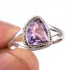 Natural Pink Amethyst Gemstone 925 Solid Sterling Silver Jewelry Ring S.8 N0K11