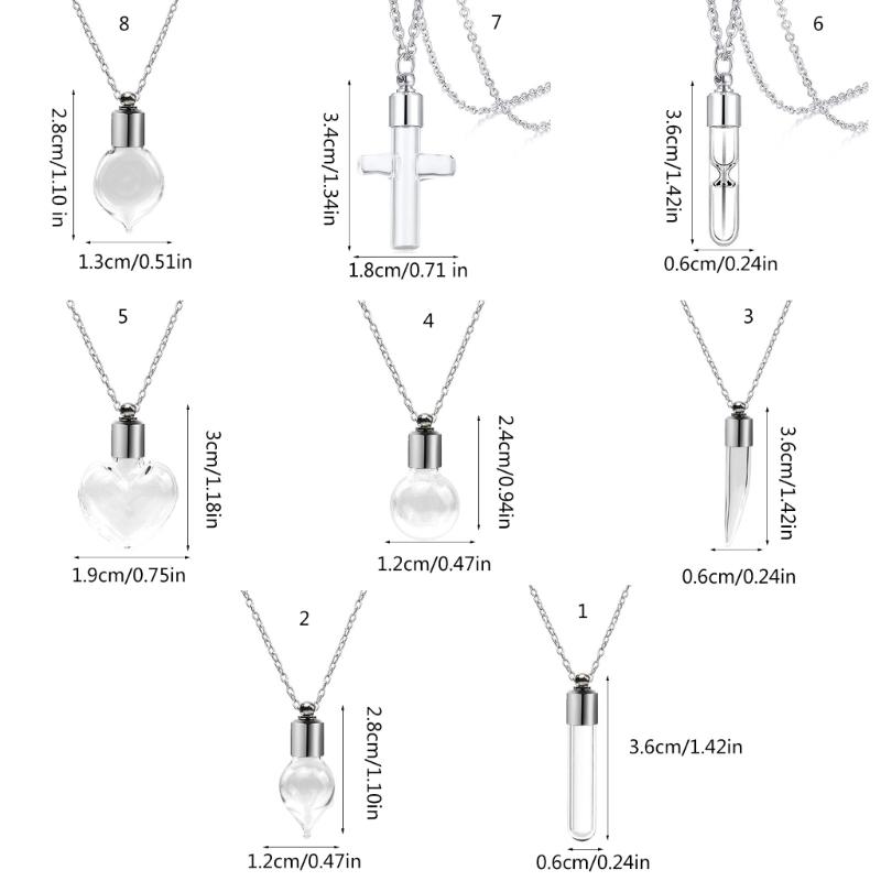 Glass Perfume Vial Pendant Wishing Bottle Clear Charm Glass Bottle Necklace Jewelry Gift Glass Bottle Necklace Transparent Glass