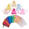Fashion Ornaments Festival 100Pcs/Set Mini Drawstring Jewelry Color Candy Storage Mixed Mesh Bag Container