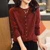 Ready-to-wear Round-neck Wool Cardigan for Women In Autumn and Winter Style Multi-button Cashmere Knitted Jacket Loose and Versatile Sweater