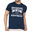 Relaxed Fit Tshirt Solid Color For her short sleeve t shirt Brand Browsing Is My Happiness Comfort For him tees Unisex Tshirt