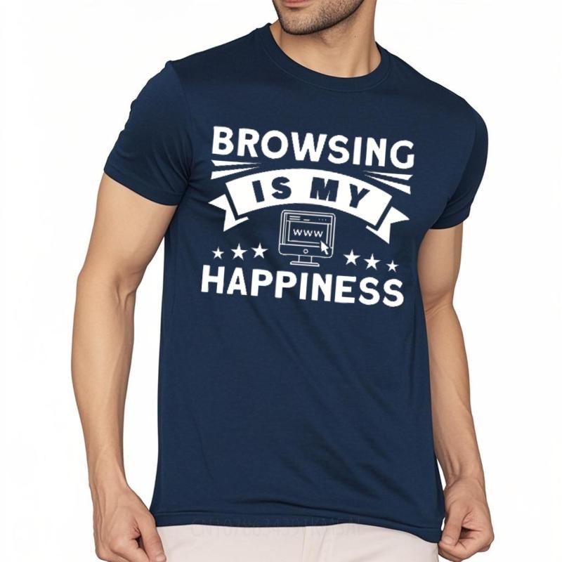 Relaxed Fit Tshirt Solid Color For her short sleeve t shirt Brand Browsing Is My Happiness Comfort For him tees Unisex Tshirt