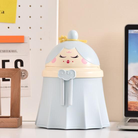Мусорное ведро в форме принцессы для офиса, ванной комнаты, автомобиля, отеля, маленькое мусорное ведро для стола, компактный настольный мусорный бак