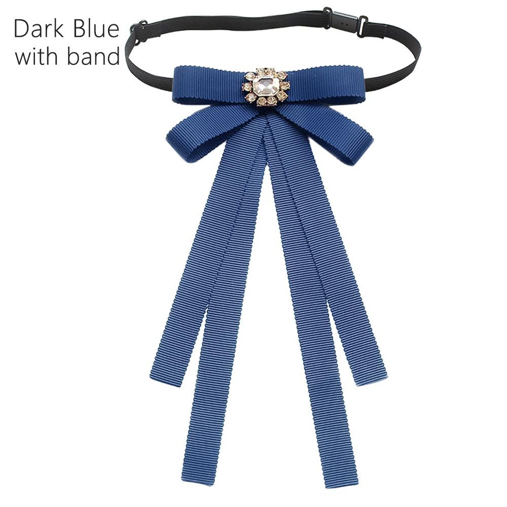 Простой узкий ленточный галстук-бабочка с бриллиантами в университетском стиле, галстук на шею, женский, мужской, аксессуар для формальной одежды