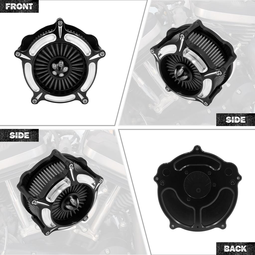 HDBUBALUS Motorcycle Air Intake Air Filter for Harley Sportster Air 883XL 1200 Xl883n Xl1200x 2004-2022 Black and Grey