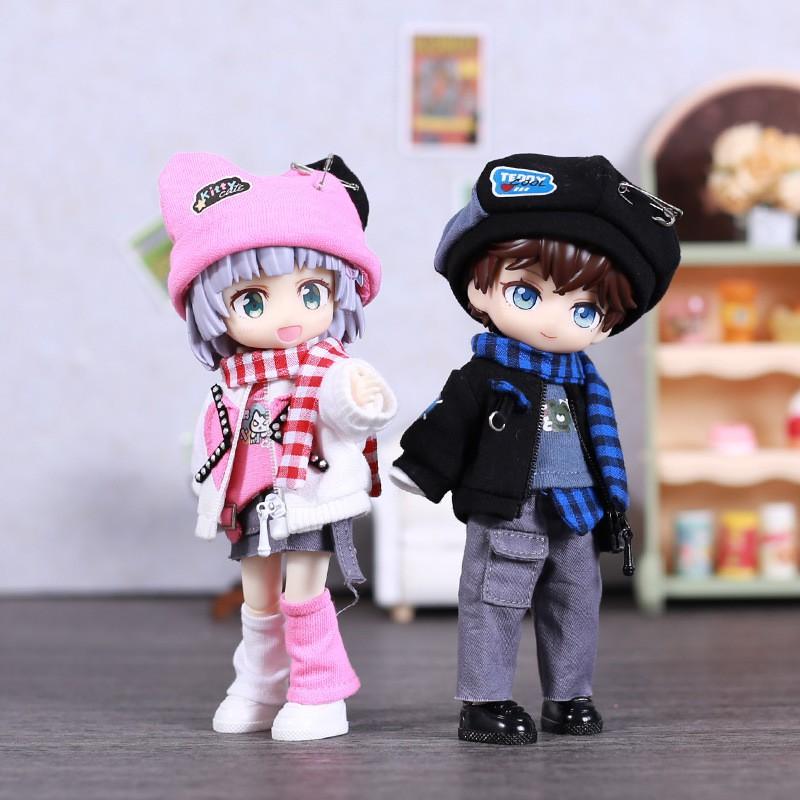1/12 Scale BJD Doll Outfit Set Cat Bear Kawaii Style Clothes Ob11 YMY Aby 2.0 Fairy Body