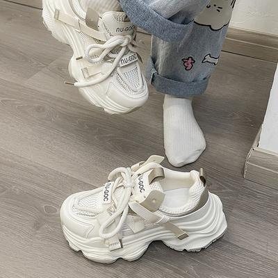 Жареные уличные папины кроссовки женские 2025 новые на толстой подошве увеличивающие рост ноги маленькие универсальные повседневные кроссовки студенческие легкие женские туфли