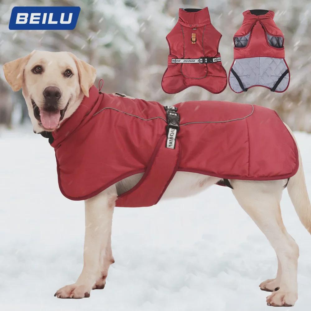 Reflective Thick Winter Coat for Large Dogs - Warm Cotton Pet Clothing
