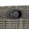 Adjustable Garden Bench with Cushions Grey Poly Rattan
